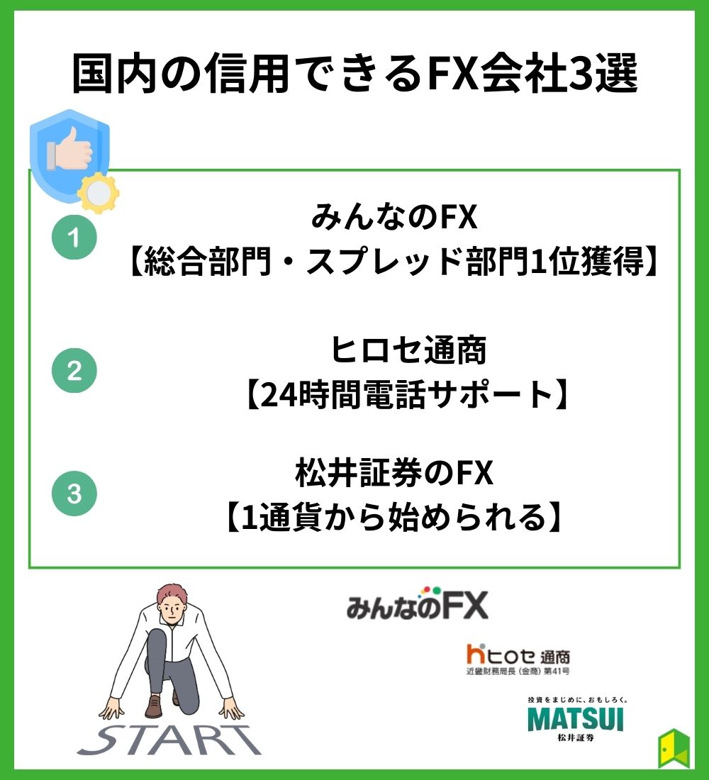 国内の信用できるFX会社