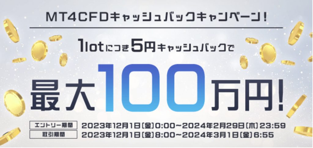 MT4CFDキャッシュバックキャンペーン