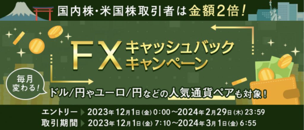FXキャッシュバックキャンペーン