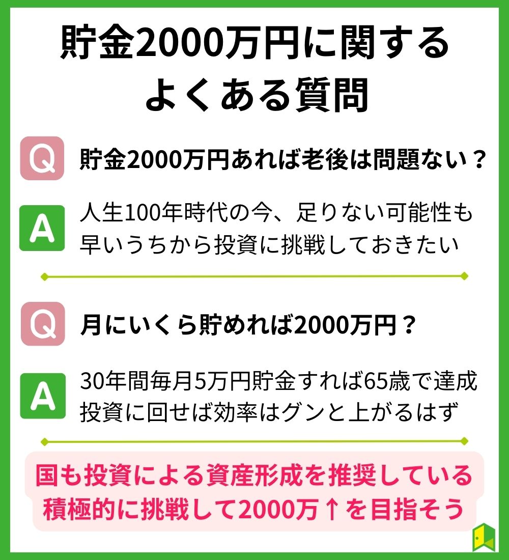 貯金2000万円に関するよくある質問