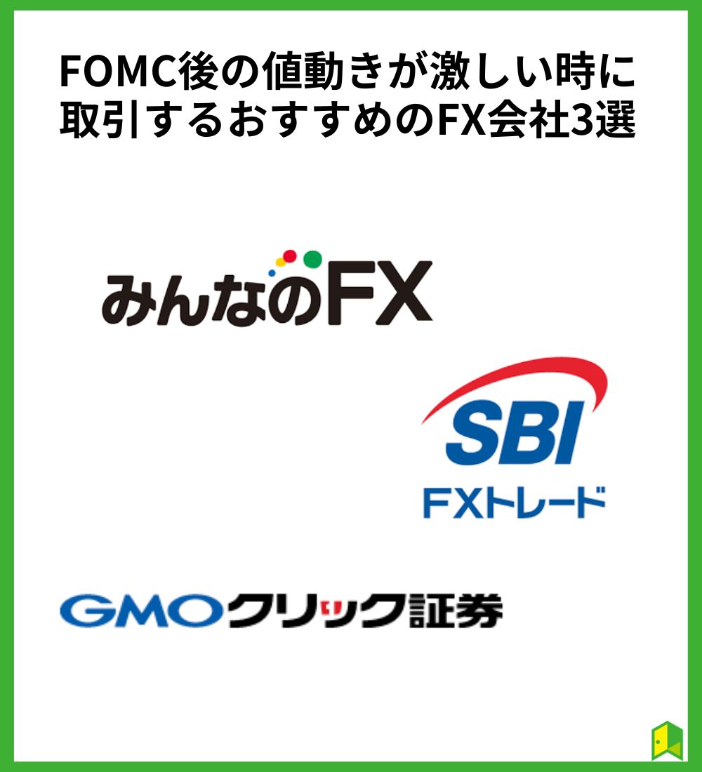 FOMC後の値動きが激しい時に取引するおすすめのFX会社3選