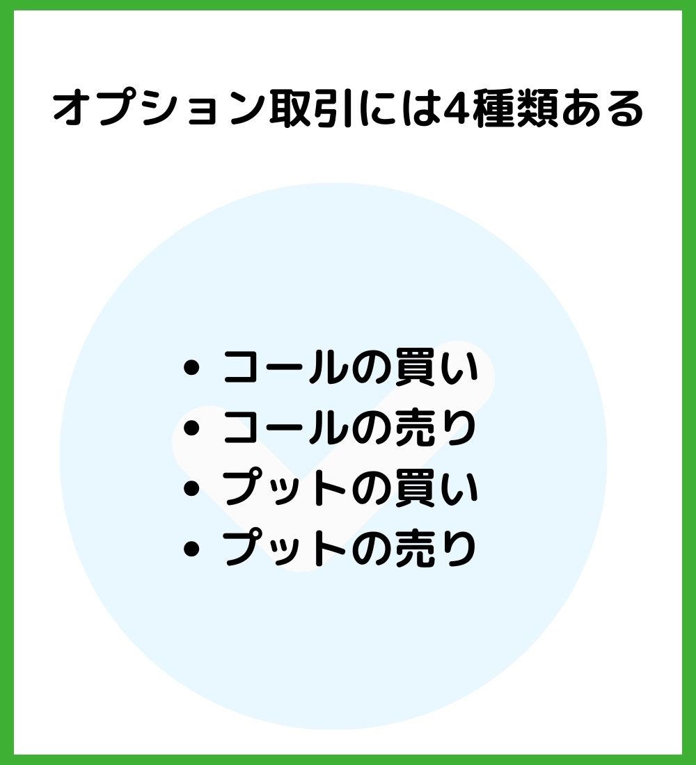 オプション取引には4種類ある