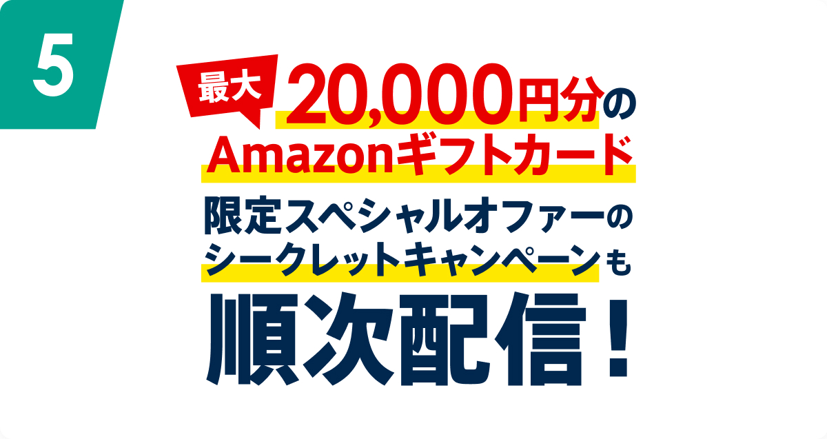 最大20,000円分のAmazonギフトカード限定スペシャルオファーシークレットキャンペーン