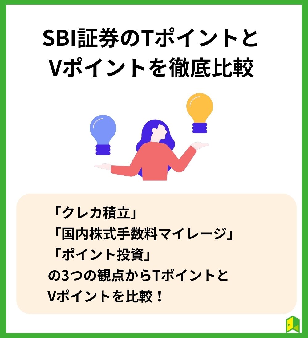 【どっちが得か】SBI証券のTポイントとVポイントを徹底比較